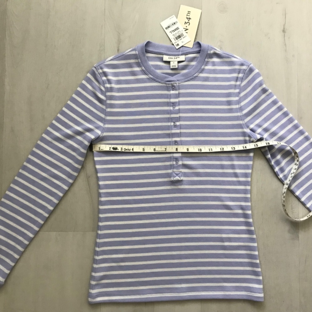 NEW Striped Long Sleeve T-Shirt Top Tee Size Small - Picture 4 of 6